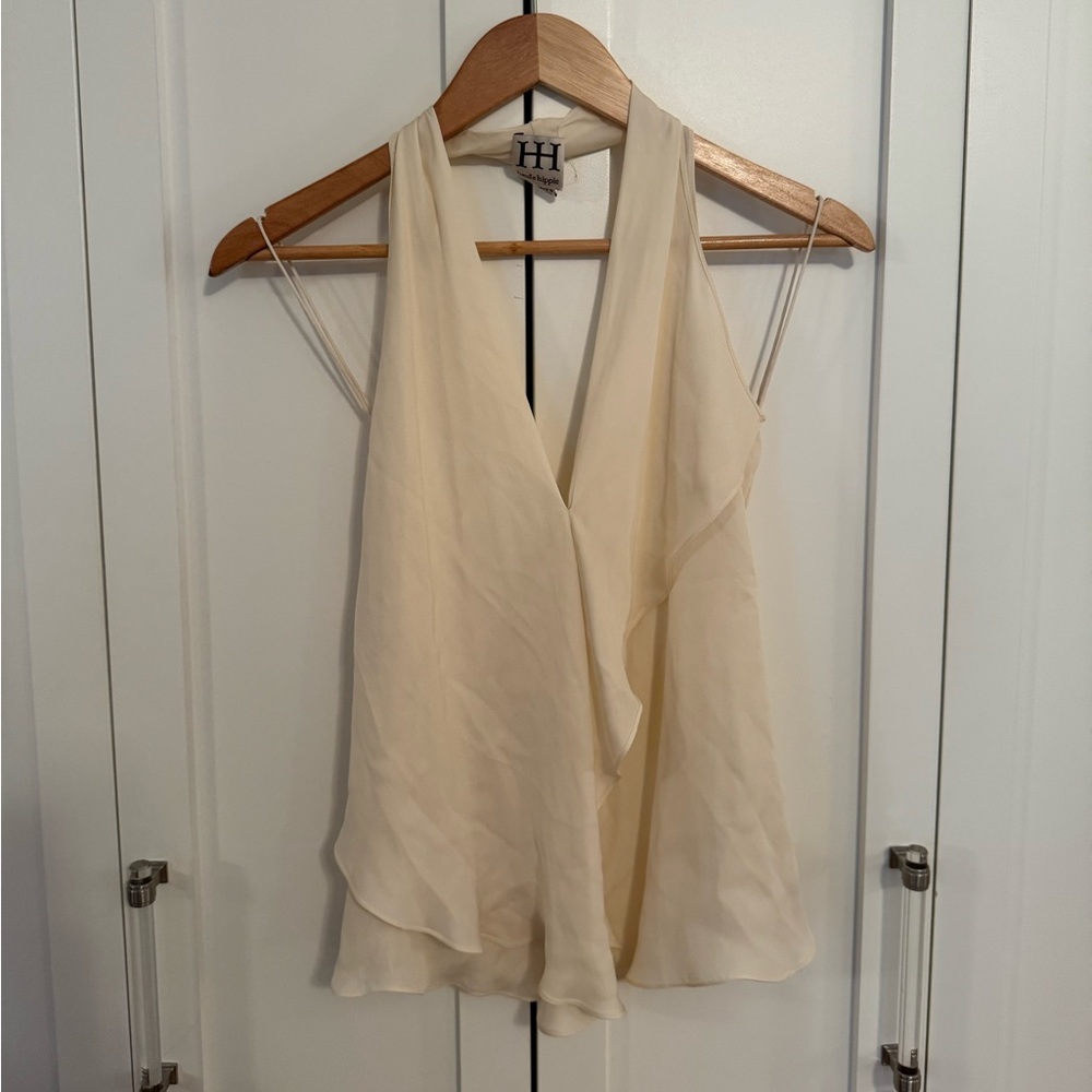 Haute Hippie Ivory halter top with low back size XS